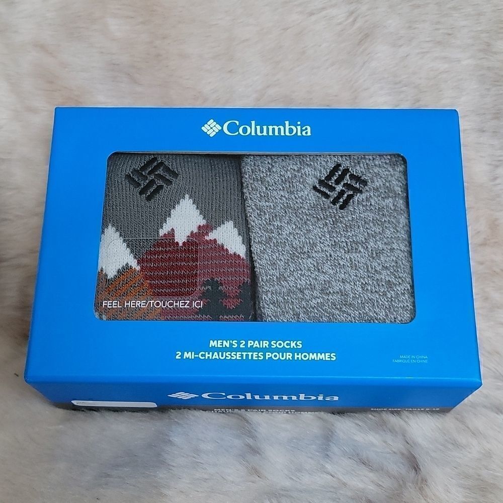 COLUMBIA MEN'S WINTER THEME SOCKS, NEW IN BOX!